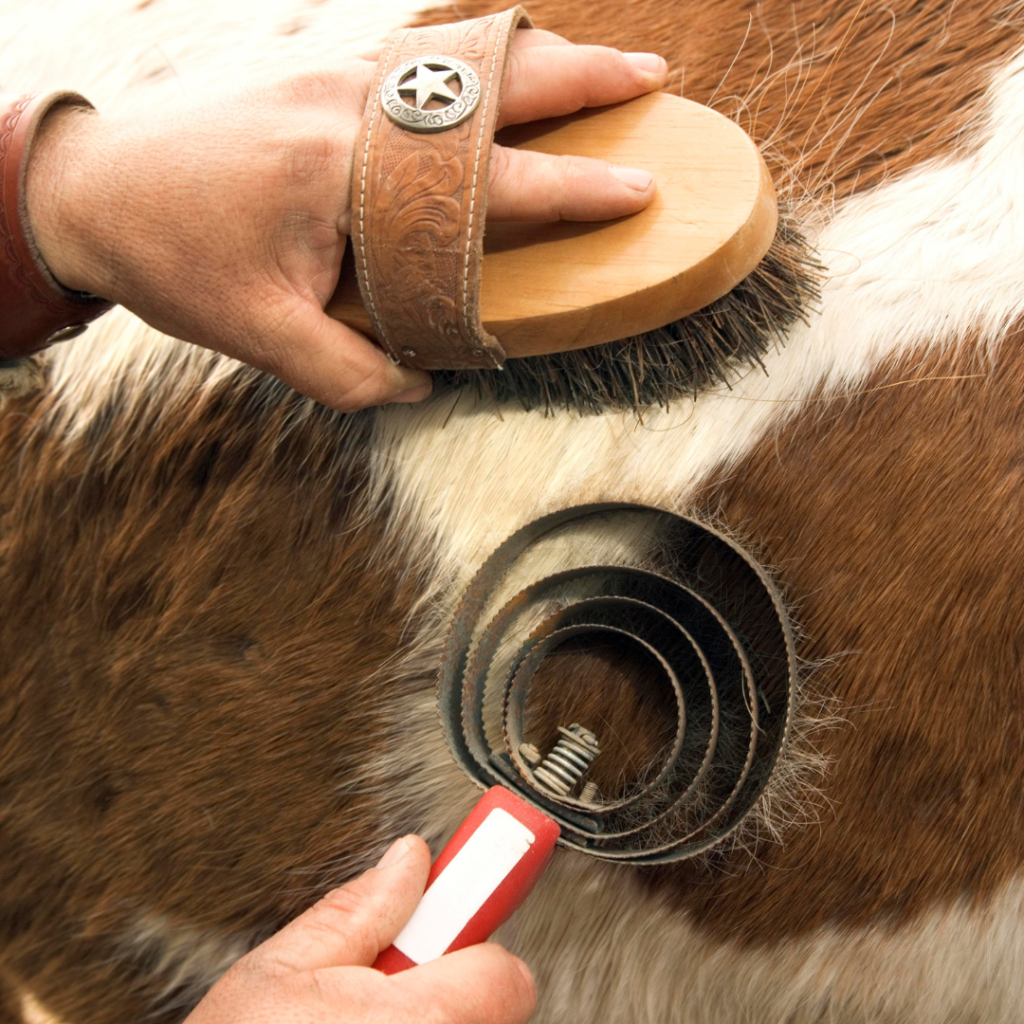 a shedding blade and brush